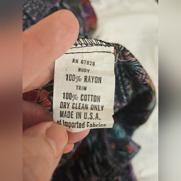 RARE Vintage Jane Schaffhausen Belle France Women's Velvety Floral Prairie Dress - Picture 3 of 11